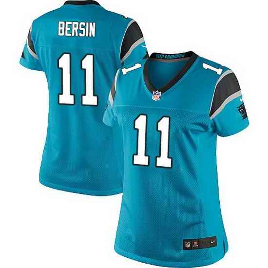 Nike Panthers #11 Brenton Bersin Blue Team Color Women Stitched NFL Jersey